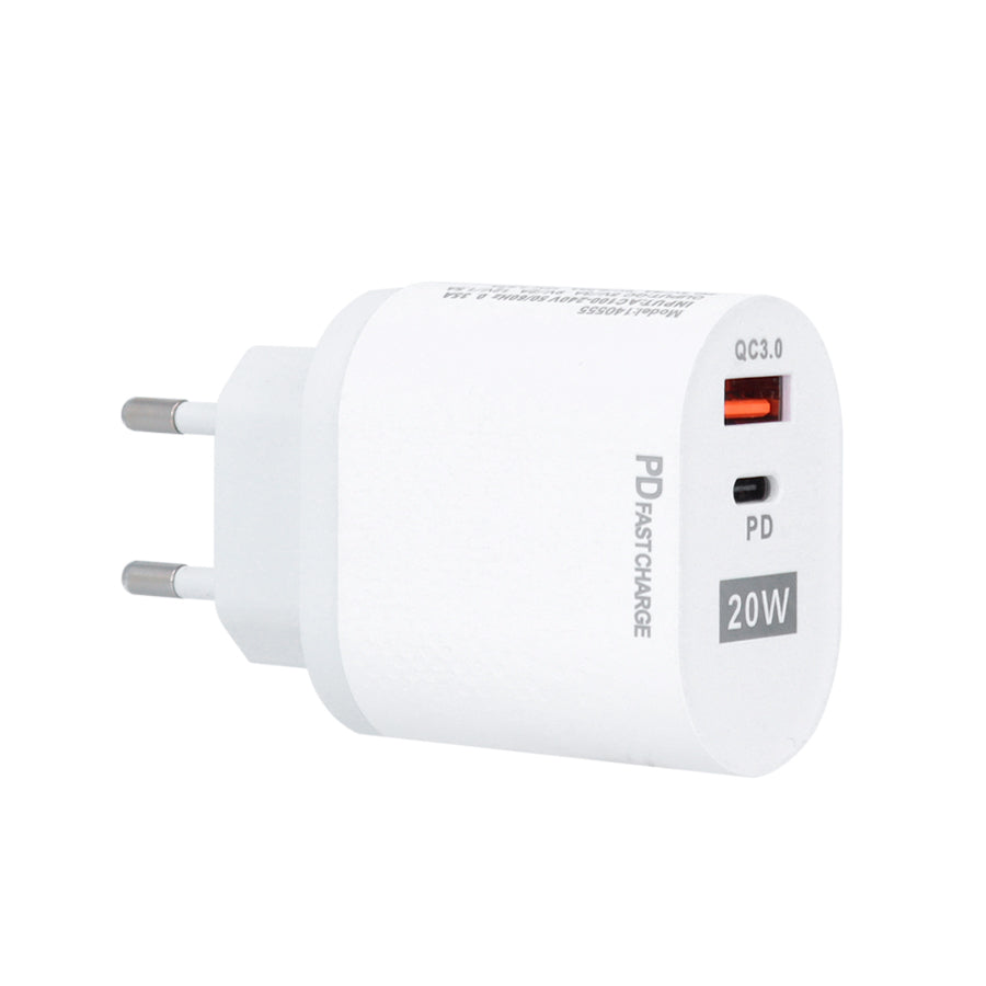 Cargador - Enchufe Tipo USB + C - 20W