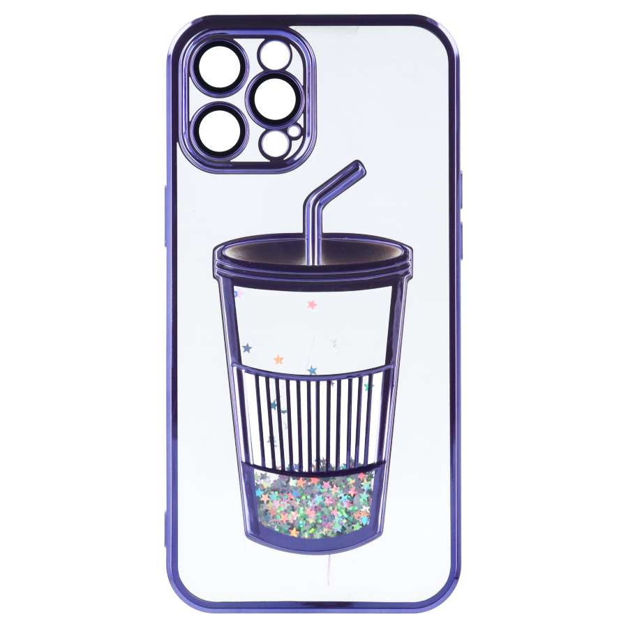 Funda Bumper con Vaso de Purpurina para iPhone 12 Pro Max
