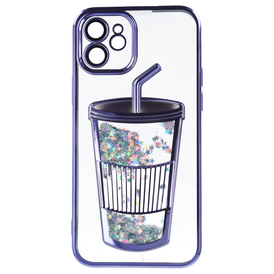 Funda Bumper con Vaso de Purpurina para iPhone 12
